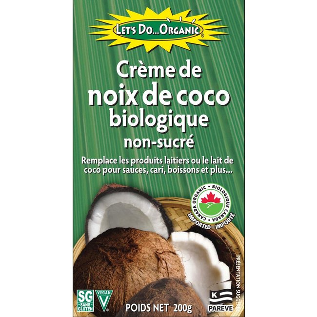 LET’S DO ORGANIC Crème de Noix de Coco Biologique Non-Sucré 200g
