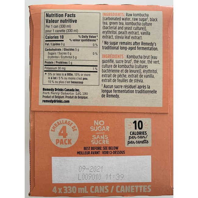 REMEDY Kombucha Canettes 4x330ml (6 saveurs)