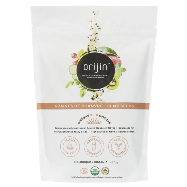 ORIJIN Graines de Chanvre Biologique 450g