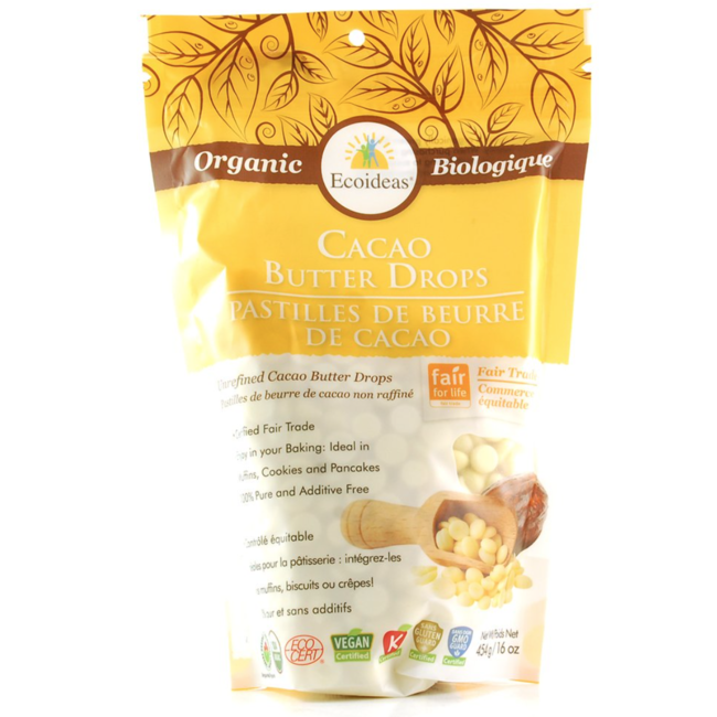 ECOIDEAS Pastilles de Beurre de Cacao 454g