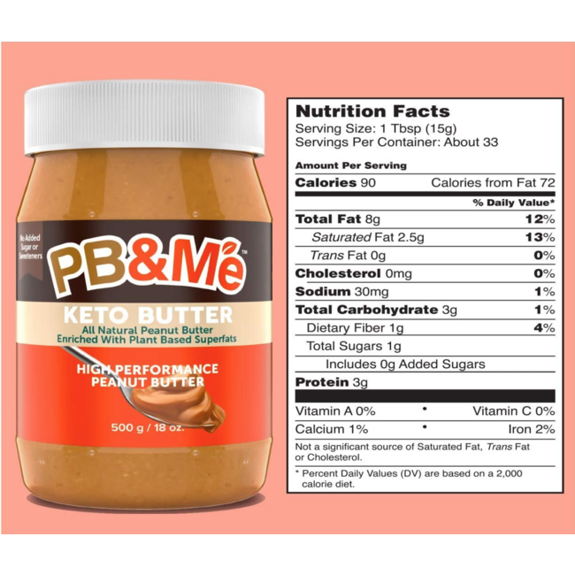 PB&ME KETO BUTTER High Performance Peanut Butter 500g
