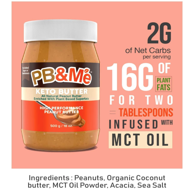 PB&ME KETO BUTTER Beurre d’Arachide à Haute Performance 340g