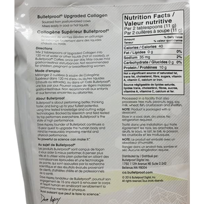 BULLETPROOF Collagène Hydrolysé 454g