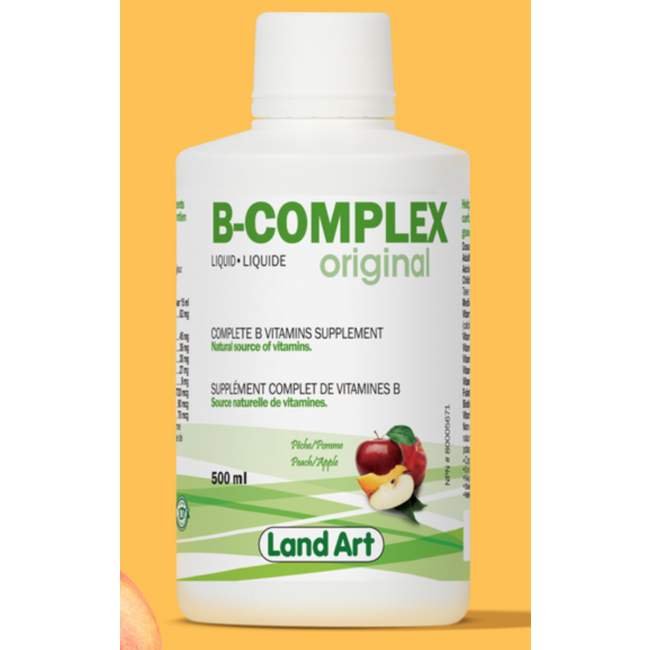 LAND ART B-COMPLEX Original Full Vitamin B Supplement Peach/Apple Flavour 500ml