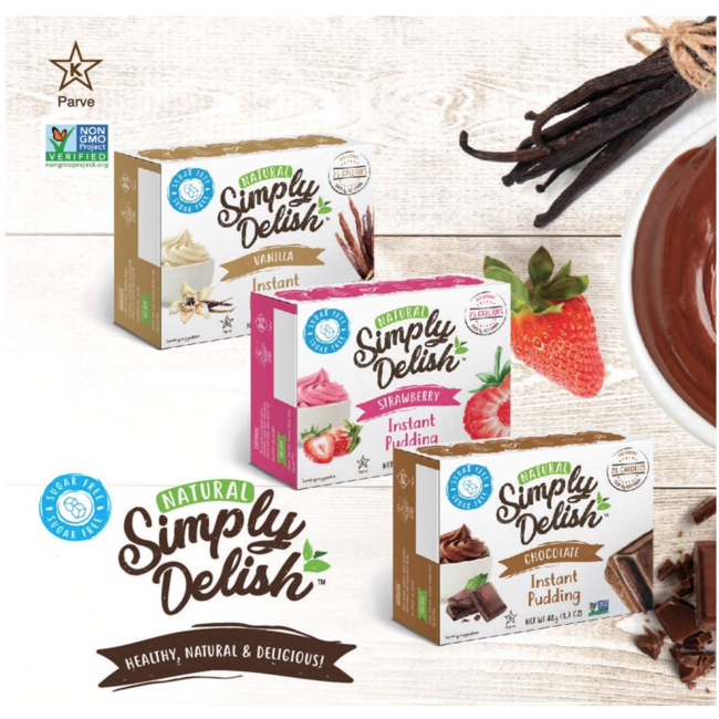 SIMPLY DELISH Pudding Instantané 48g (3 saveurs)