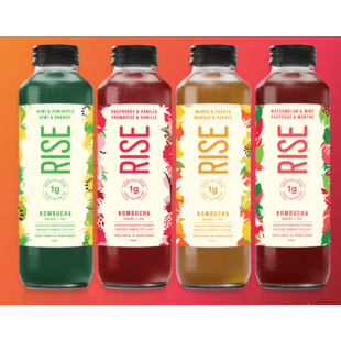 RISE KOMBUCHA 1g de Sucre 414 ml ( plusieurs Saveurs)