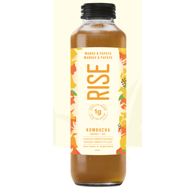 RISE KOMBUCHA 1g de Sucre 414 ml ( plusieurs Saveurs)