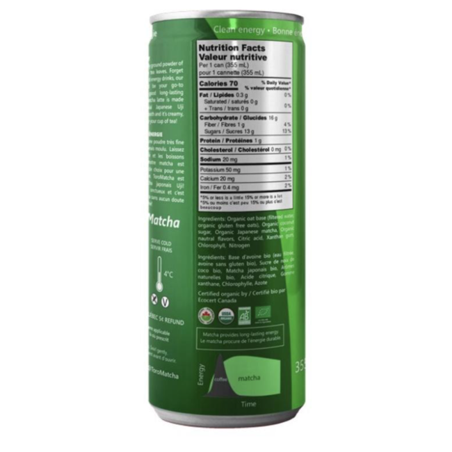 TORO MATCHA Sans Sucre 355ml (4 saveurs)