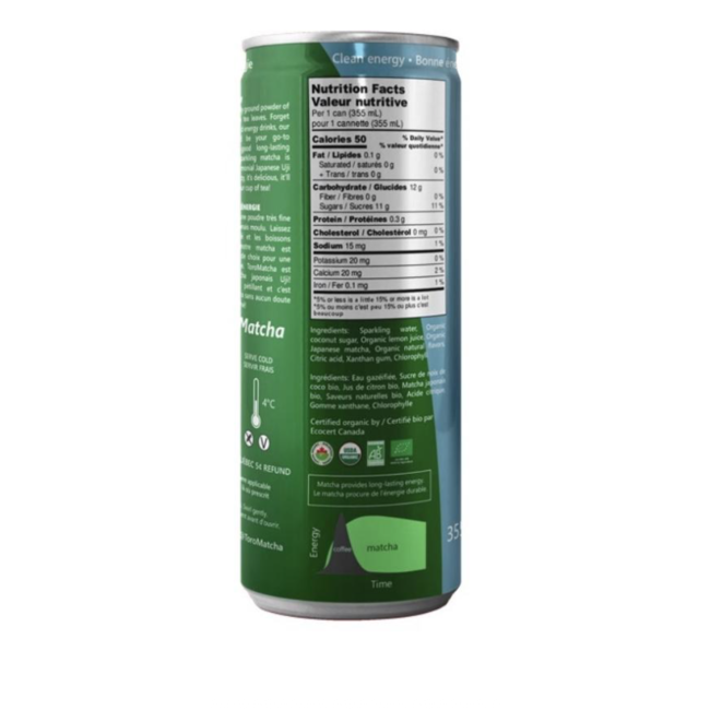 TORO MATCHA Sans Sucre 355ml (4 saveurs)