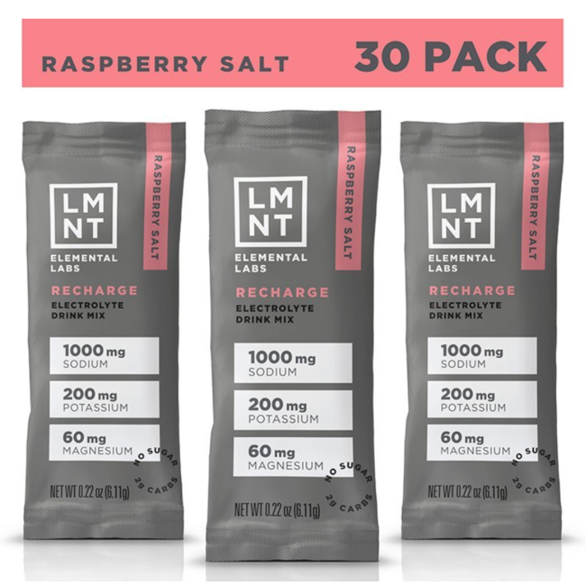 LMNT Électrolyte Drink Mix Box of 30 sachets (several flavours)