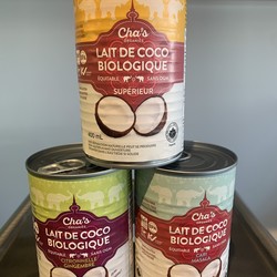 CHA'S Lait de Coco bio 400ml (plusieurs choix)