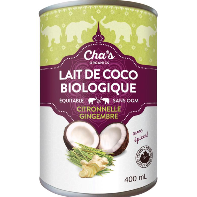 CHA'S Lait de Coco bio 400ml (plusieurs choix)