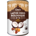 CHA'S Lait de Coco bio 400ml (plusieurs choix)