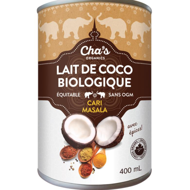 CHA'S Lait de Coco bio 400ml (plusieurs choix)