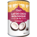 CHA'S Lait de Coco bio 400ml (plusieurs choix)
