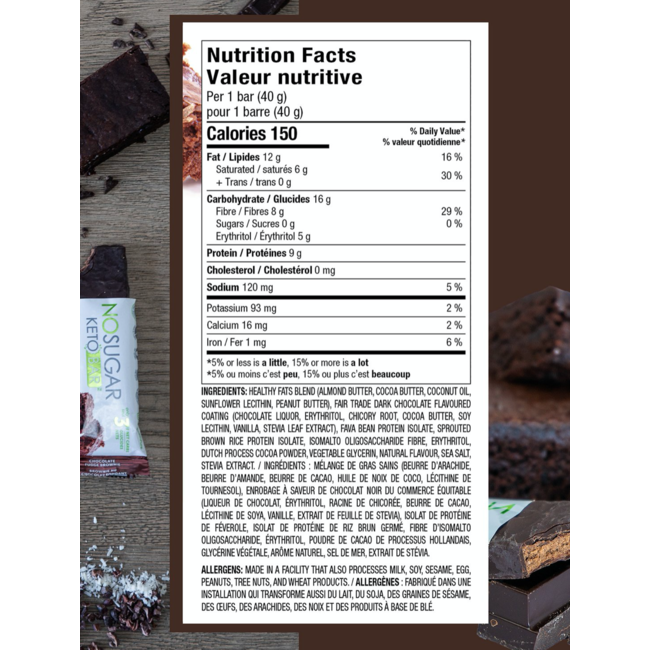 NO SUGAR Barres Boîte (plusieurs saveurs)12x40g