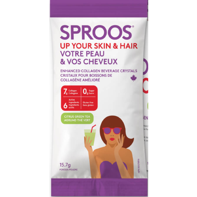 SPROOS Collagène Votre Peau & Vos Cheveux Agrume-Thé Vert 15.7g