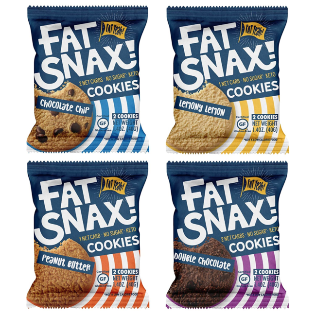 FAT SNAX Ketogenic cookies pqt2 (3 flavours) 40g