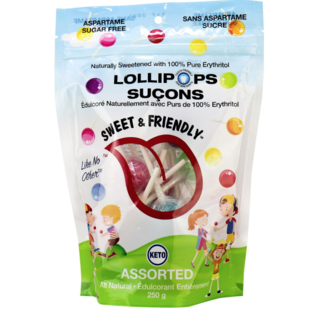 SWEET &  FRIENDLY Erythritol Sweetened Hickory Lollipops 250g