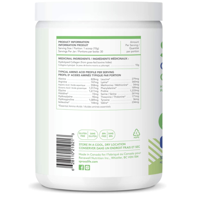 SPROOS Collagène Nourrit à l’Herbe 300g