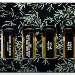 OLIVES & GOURMANDISES Boîte découverte 6 huiles ( basilic, beurre, Bacon, Espagne, herbes de Toscane, orange sanguine ) 60ml
