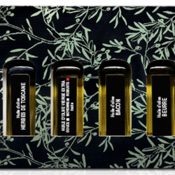 OLIVES & GOURMANDISES Discovery box 6 oils ( basil, butter, bacon, Spain, Tuscan herbs, blood orange ) 60ml