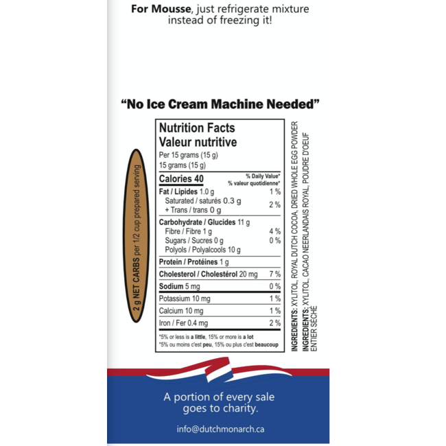 DUTCH MONARCH Ice Cream Mix (2 flavours) 150g