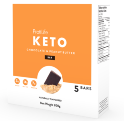 PROTILIFE KETO Barre Chocolat et Beurre d’Arachide (bte 5) 200g