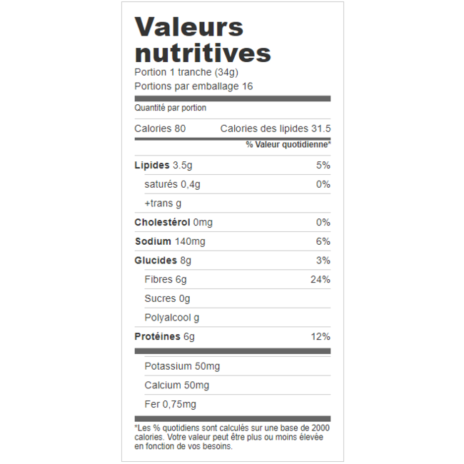 CARBONAUT Pains faible en glucides (2 choix) 544g