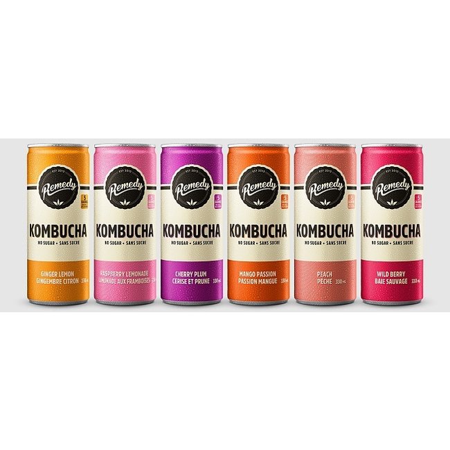 REMEDY Kombucha Canettes 4x330ml (6 saveurs)