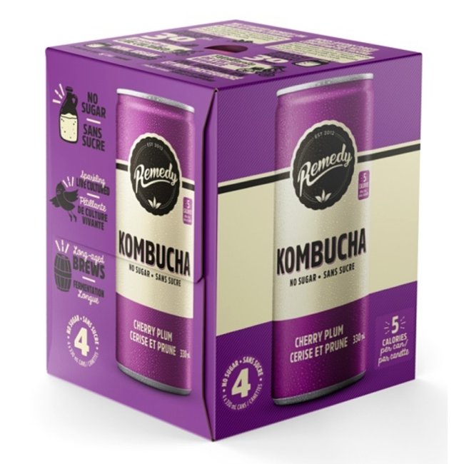 REMEDY Kombucha Canettes 4x330ml (6 saveurs)