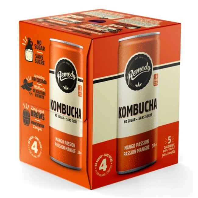 REMEDY Kombucha Canettes 4x330ml (6 saveurs)