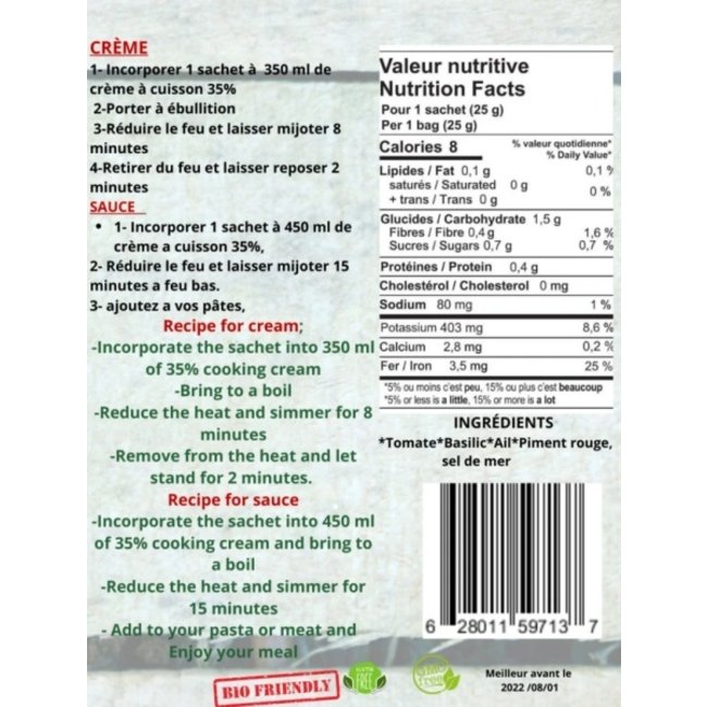 CÉTONSTYLE Soupe, sauce, crème de légumes 28g