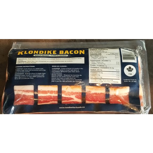 KLONDIKE KLONDIKE Bacon fumé a l'érable sans sucre 500g