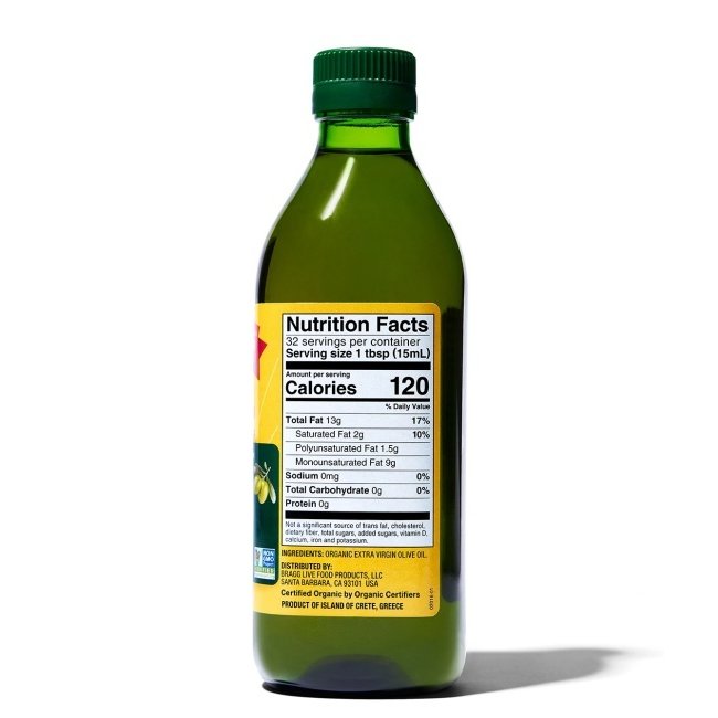 BRAGG Huile d'olive extra vierge organique 473ml