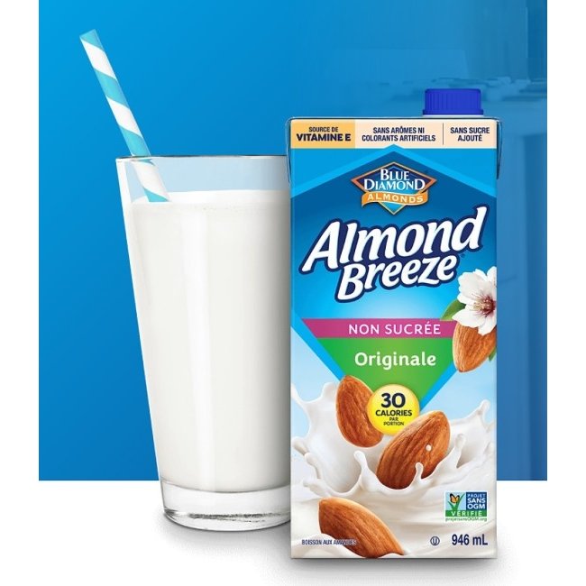 ALMOND BREEZE Lait d'amande originale non-sucré 946ml