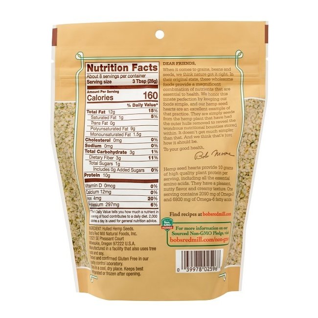 BOB'S RED MILL Coeurs de graines de chanvre 227g