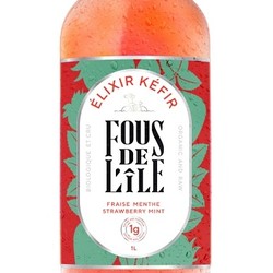 FOUS DE L'ÎLE Kéfir fraise et menthe 1L