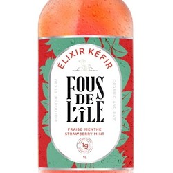 FOUS DE L'ÎLE Kefir strawberry and mint 1L