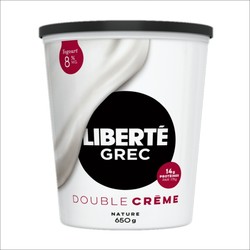 LIBERTÉ Yogourt grec nature double crème 8 % 650g