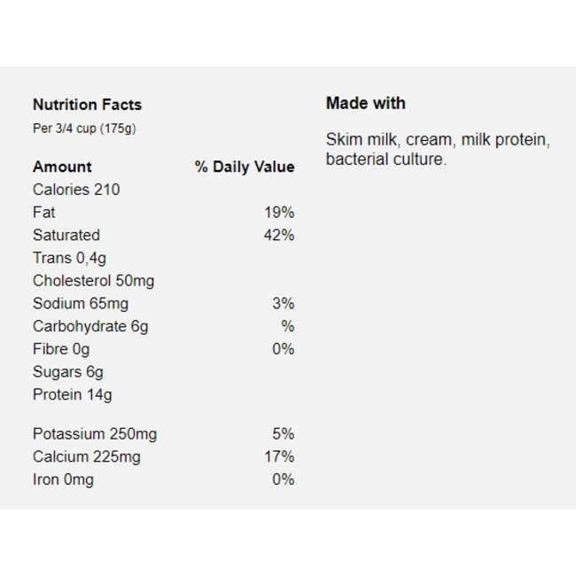 LIBERTÉ Yogourt grec nature double crème 8 % 650g
