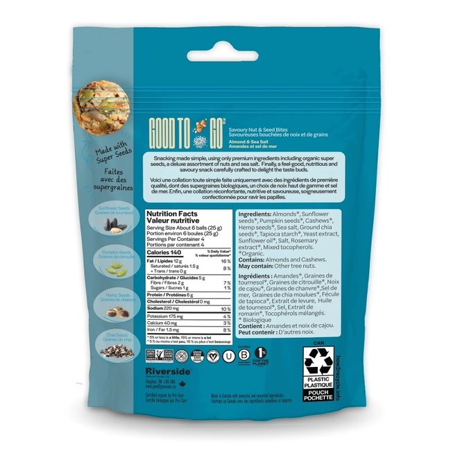 GOOD TO GO Bouchées de noix et graines 6 X 100g