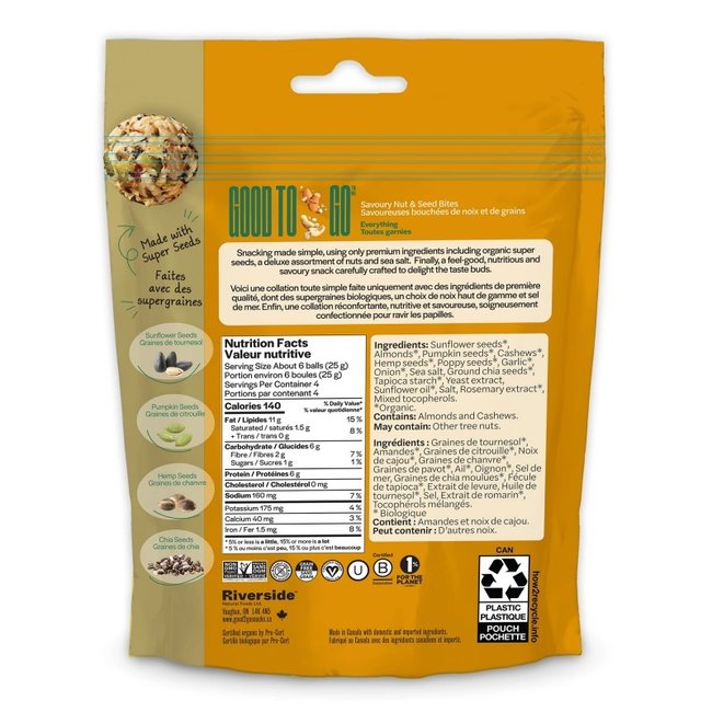 GOOD TO GO Bouchées de noix et graines 6 X 100g