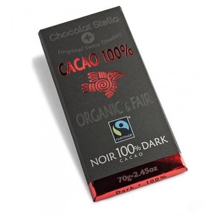 STELLA Chocolat organique noir 100% cacao 70g