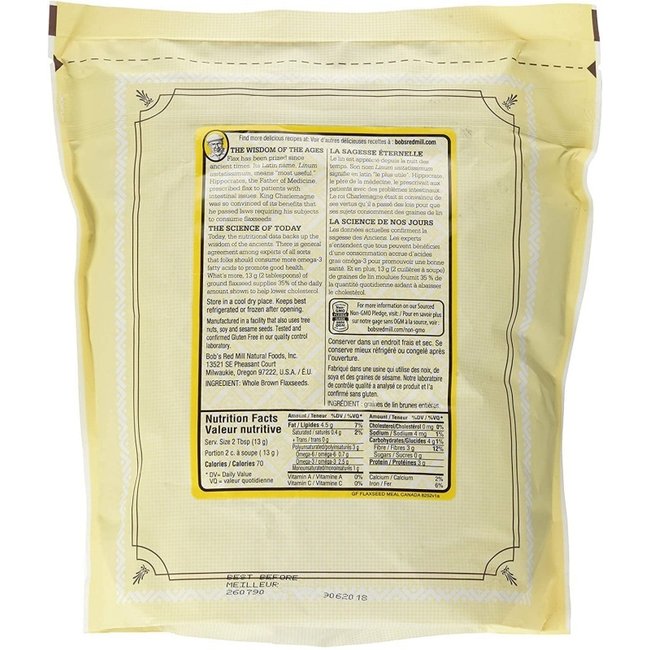 BOB’S RED MILL Graines de lin entières moulues 907g