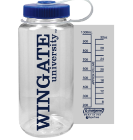 32oz Clear Wingate University Nalgene Tritan Widemouth Plastic Bottle