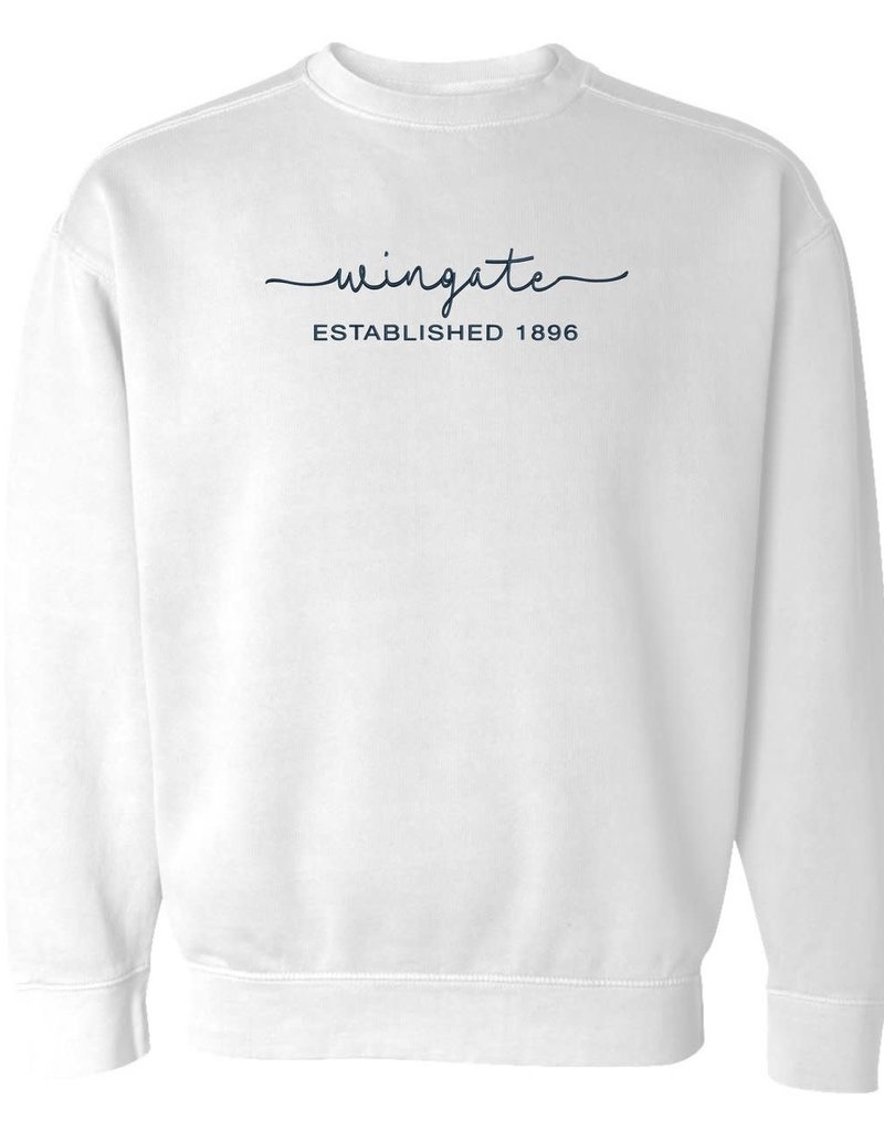 White Comfort Color Crew Sweatshirt Wingate Outfitters