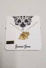 Gold Acrylic Full Bulldog Necklace