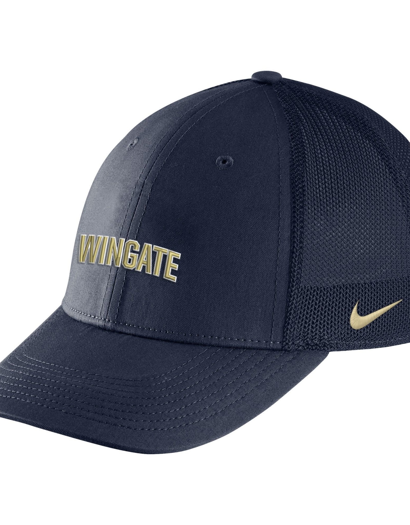 Nike Navy Wingate Mesh Back Swoosh Flex Fit Structured Hat