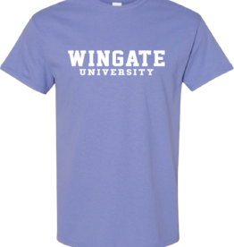 Gildan Violet Wingate University Short Sleeve T Shirt